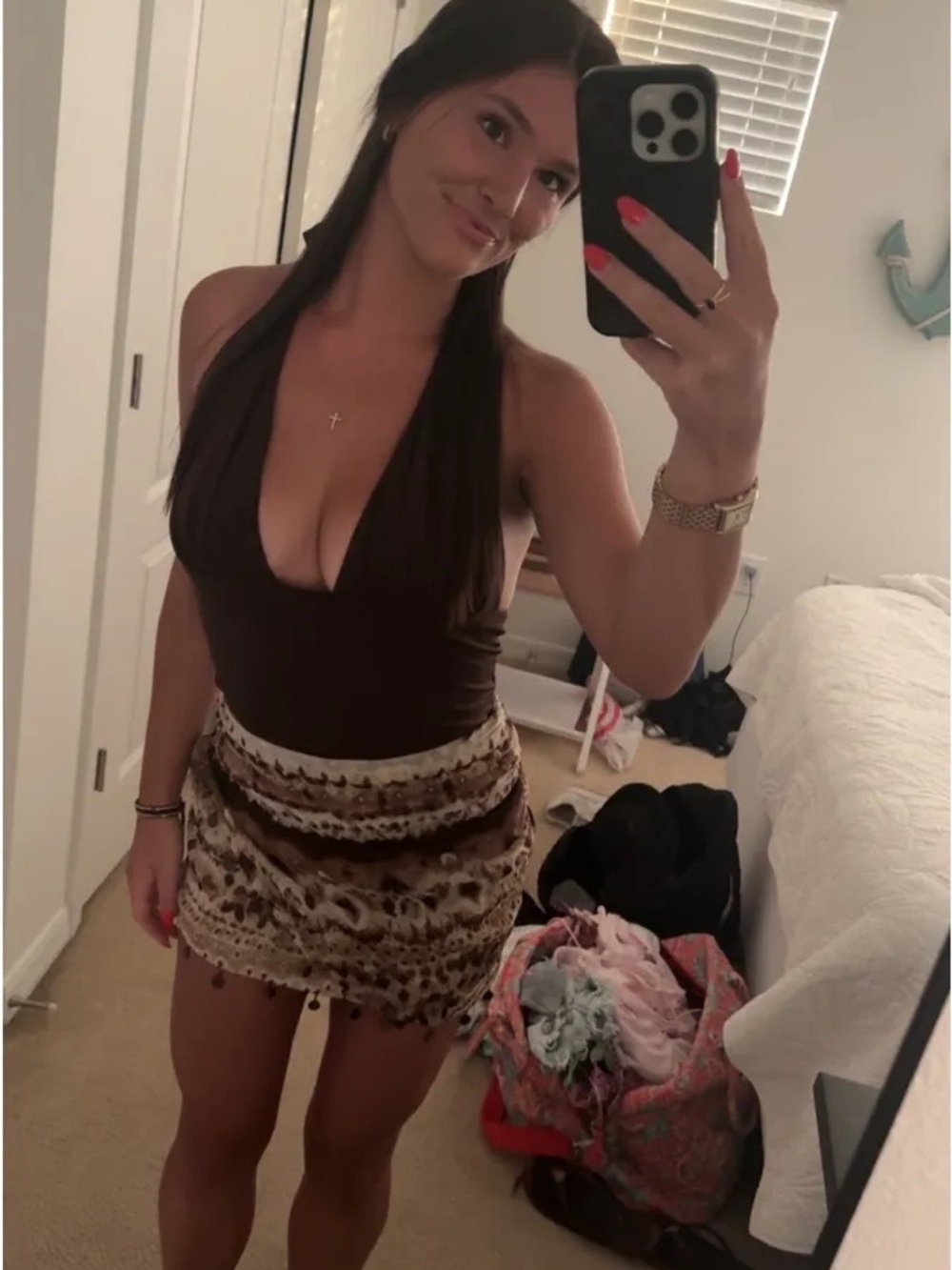 Garage Brown Halter Top
